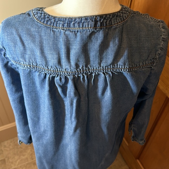 Cloth & Stone Long Sleeve Blue Tencel Tunic Shirt - S - Picture 5 of 7